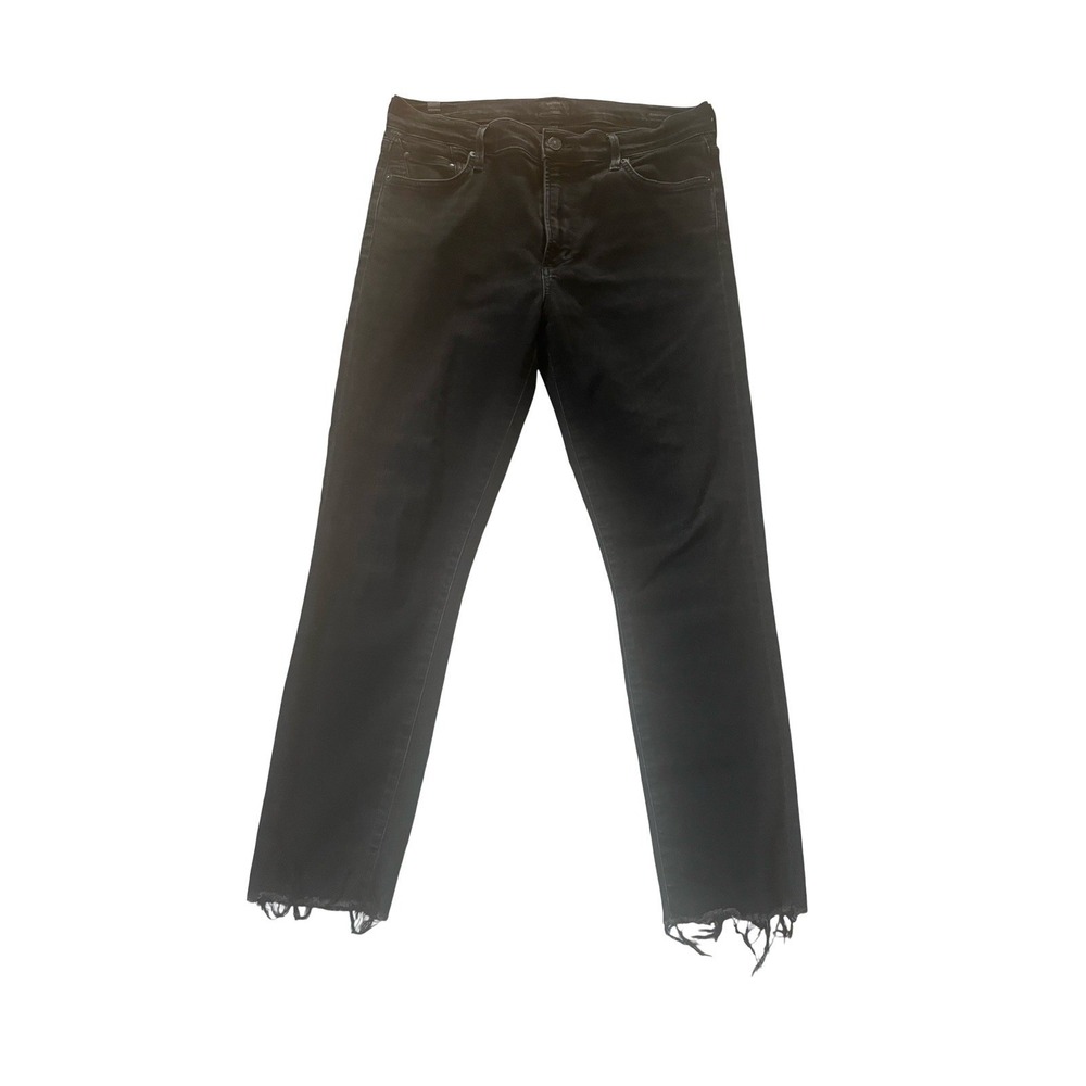 Citizens of Humanity Women's Size 30 Rocket Crop Dark Wash Rough Hem Denim Jeans